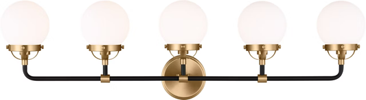 Visual Comfort Studio CafÃƒÂ© 5 Light LED Bath Wall Sconce Satin Brass