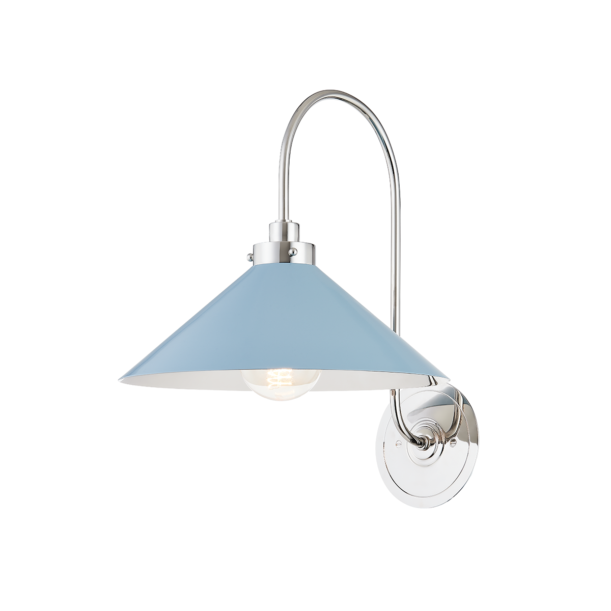 Hudson Valley Clivedon Wall Sconce Polished Nickel, Blue Bird
