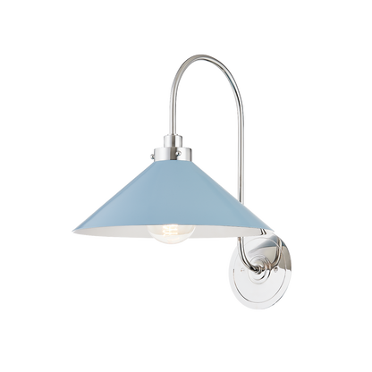 Hudson Valley Clivedon Wall Sconce Polished Nickel, Blue Bird
