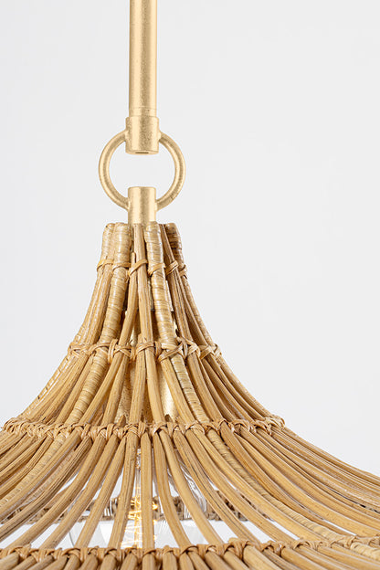 Troy Costa Mesa Pendant Vintage Gold Leaf Detail 1