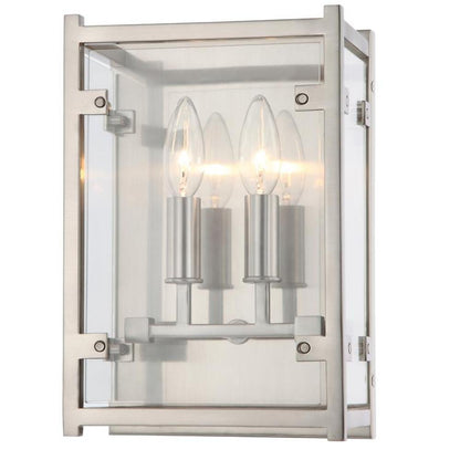 Crystorama Danbury 2 Light Wall Sconce Brushed Nickel