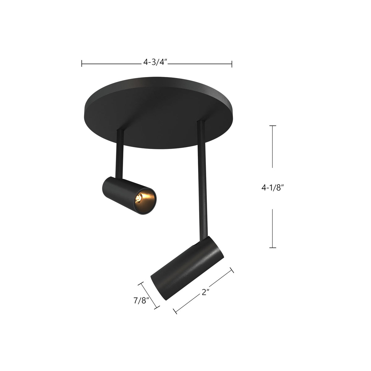 Downey 1" 2-Light LED Semi-Flush Mount