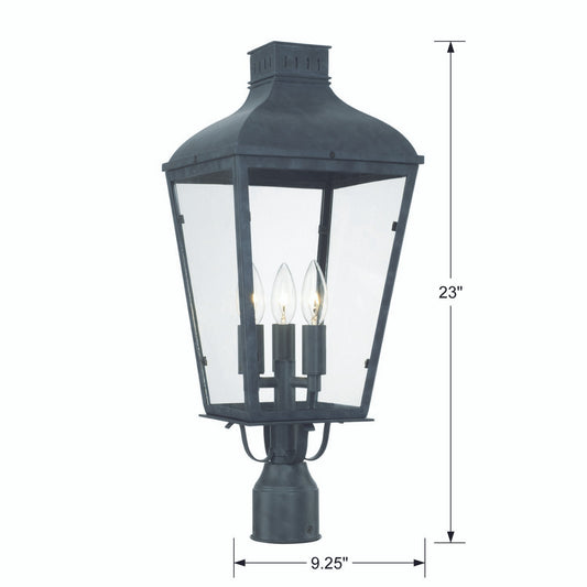 Dumont Outdoor 3 Light Graphite Post Mount