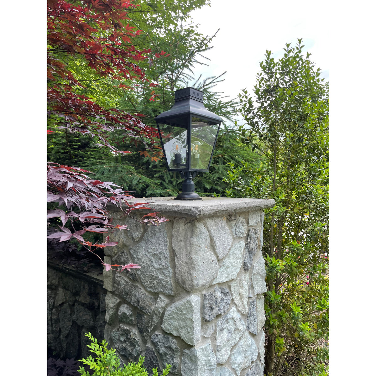 Dumont 12" Outdoor 3-Light Graphite Post Mount