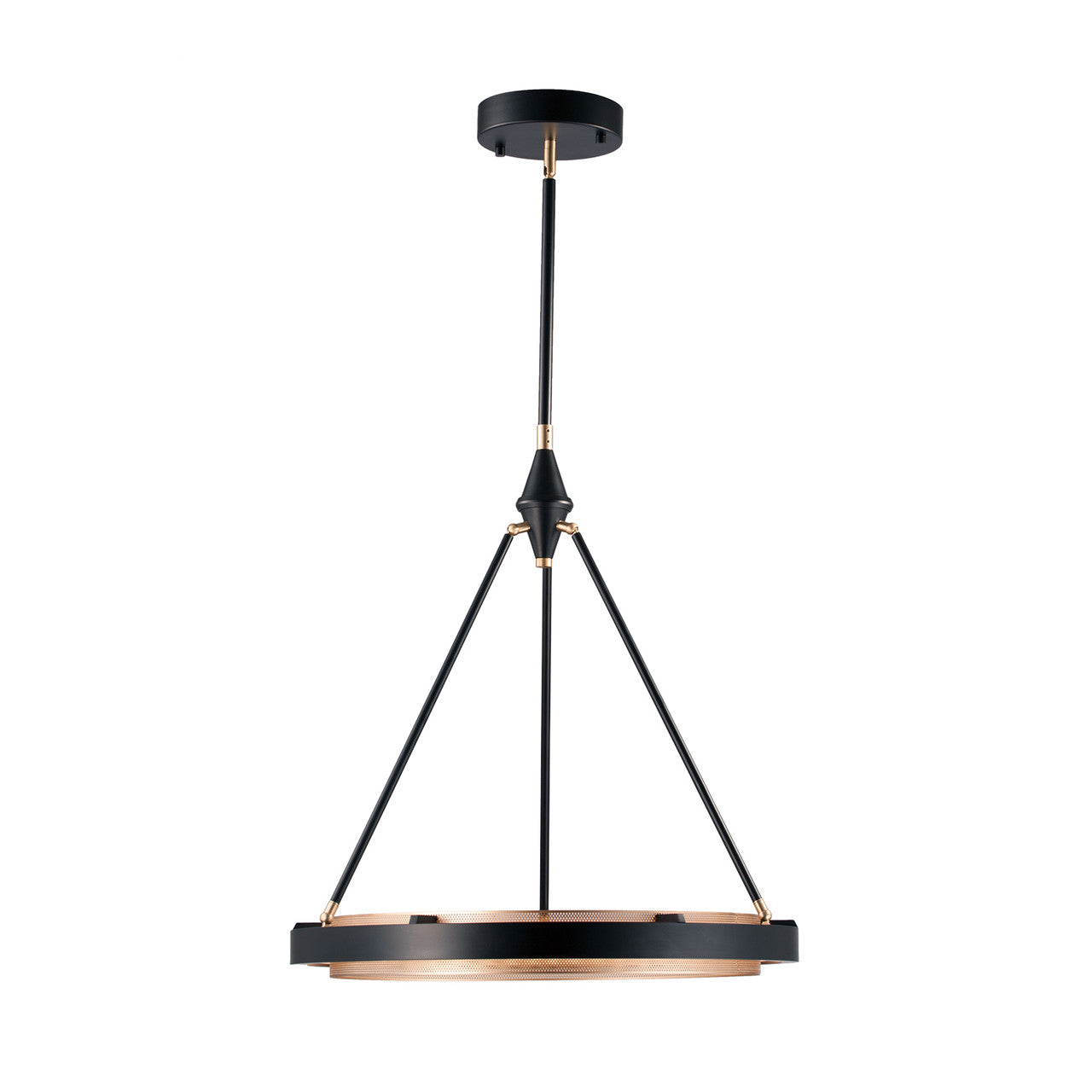 Alora Lighting Duo 24-in LED Pendant Classic Black, Gold Shimmer