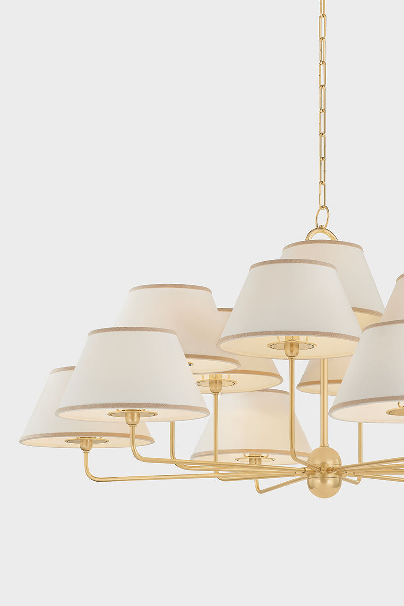 Hudson Valley Durland 13-Light Chandelier Aged Brass detail view 3