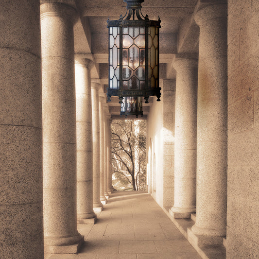 Devonshire Outdoor Lantern, 8-Light, Antique Bronze, Gold Accent, Textured Seedy Glass Panes, 16"W, Fine Art Handcrafted Lighting (414282-1ST KH9T)