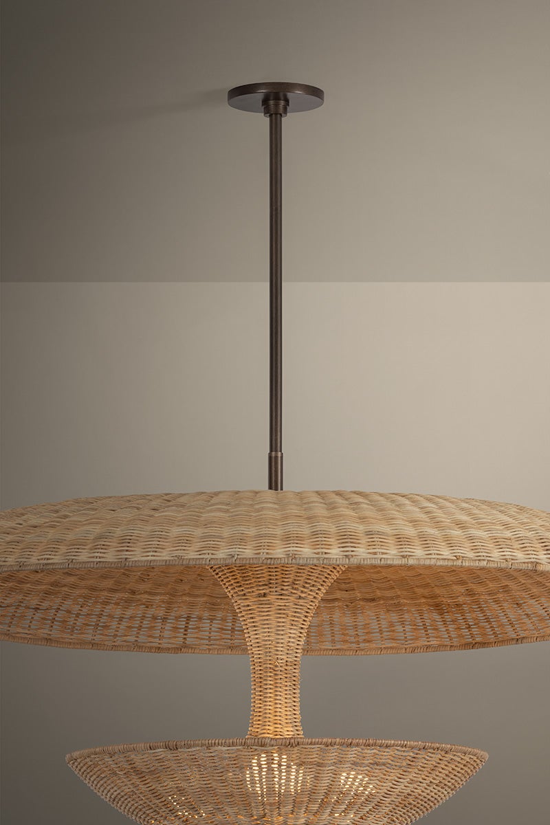 Troy Draco Pendant Bronze Leaf Detail 1