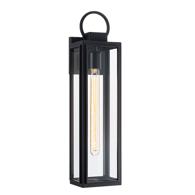 Matteo Lighting Crosby 21" Outdoor Wall Lantern in Matte Black (E20102MB)
