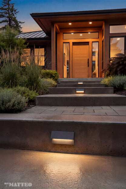 Matteo Lighting Dawn 9" LED Outdoor Step Light in Matte Black (E20309MB) – alternate view