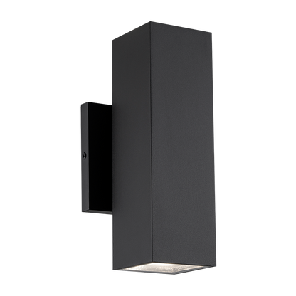 Matteo Lighting Kubular 10" 2-Light LED Outdoor Wall Sconce in Matte Black (E20622MB)