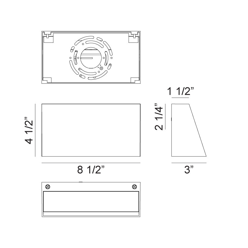 Matteo Lighting Dakota 9" LED Outdoor Wall Sconce – line drawing with dimensions