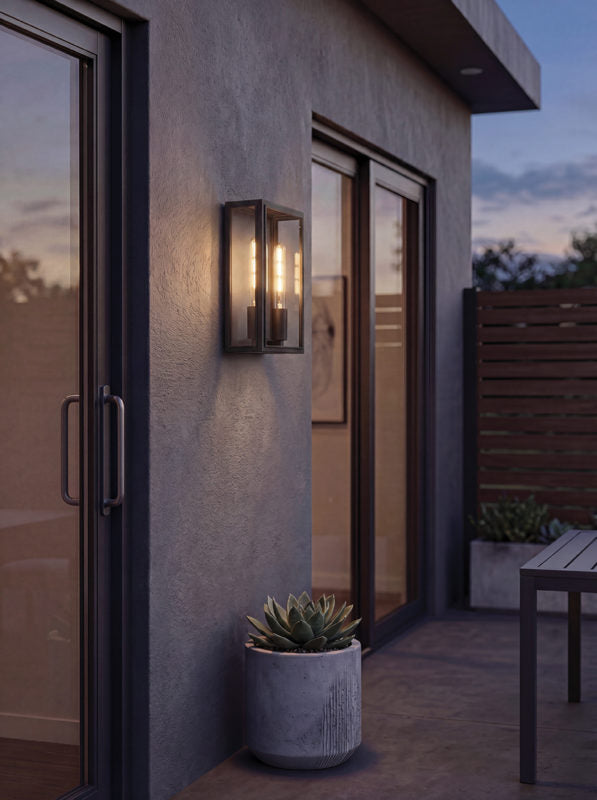 Matteo Lighting Gallagher 14" 2-Light Outdoor Wall Lantern in Matte Black (E21502MB) – alternate view