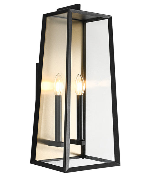 Matteo Lighting Aviv 21" 2-Light Outdoor Wall Lantern in Matte Black (E22102MB)