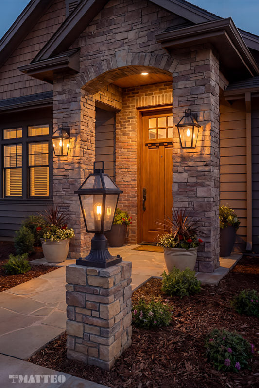 Matteo Lighting Layla 17" Outdoor Post Light in Matte Black (E22311MB) – alternate view