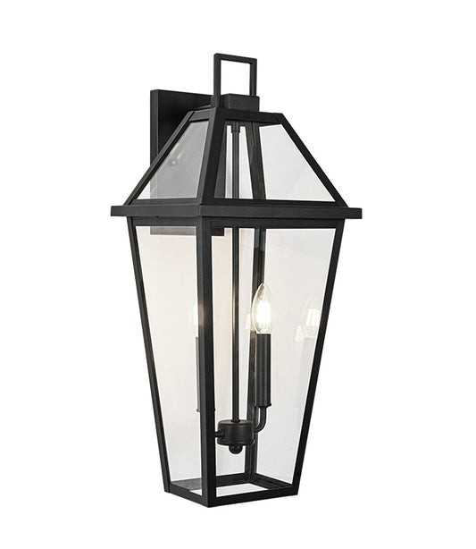 Matteo Lighting Layla 24" 2-Light Outdoor Wall Lantern in Matte Black (E22302MB)