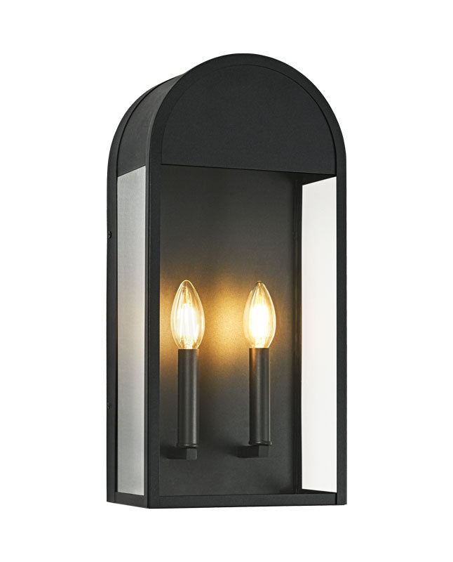 Matteo Lighting Avery 18" 2-Light Outdoor Wall Lantern in Matte Black (E22702MB)