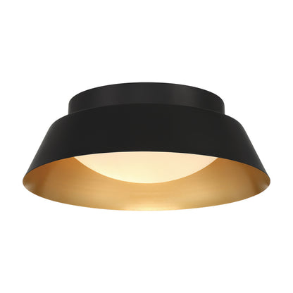 Crystorama Donoven 2-Light Flush Mount Matte Black, Gold