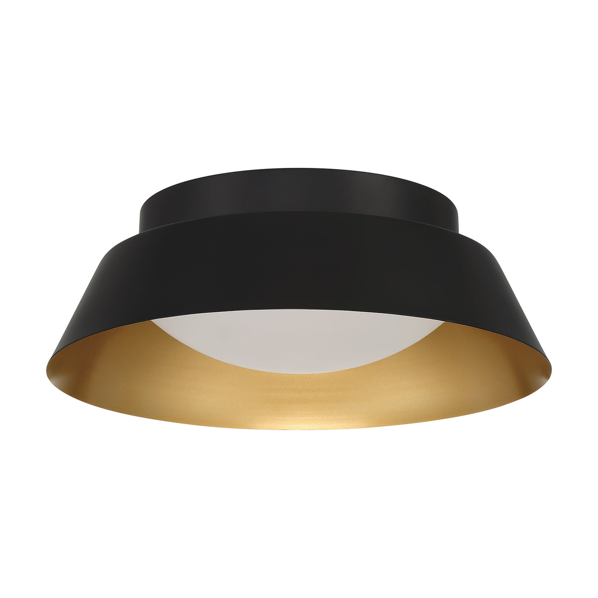 Crystorama Donoven 2-Light Flush Mount Matte Black, Gold - detail