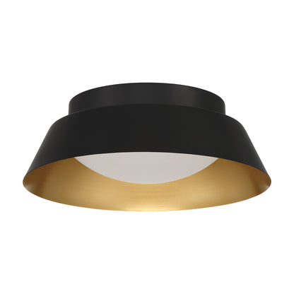 Crystorama Donoven 2-Light Flush Mount Matte Black, Gold - detail