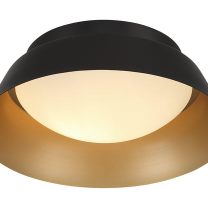 Crystorama Donoven 2-Light Flush Mount Matte Black, Gold - detail