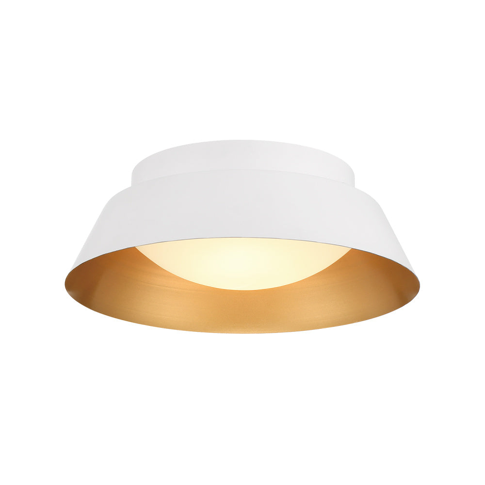 Crystorama Donoven 2-Light Flush Mount White, Gold