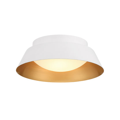 Crystorama Donoven 2-Light Flush Mount White, Gold