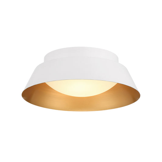 Crystorama Donoven 2-Light Flush Mount White, Gold