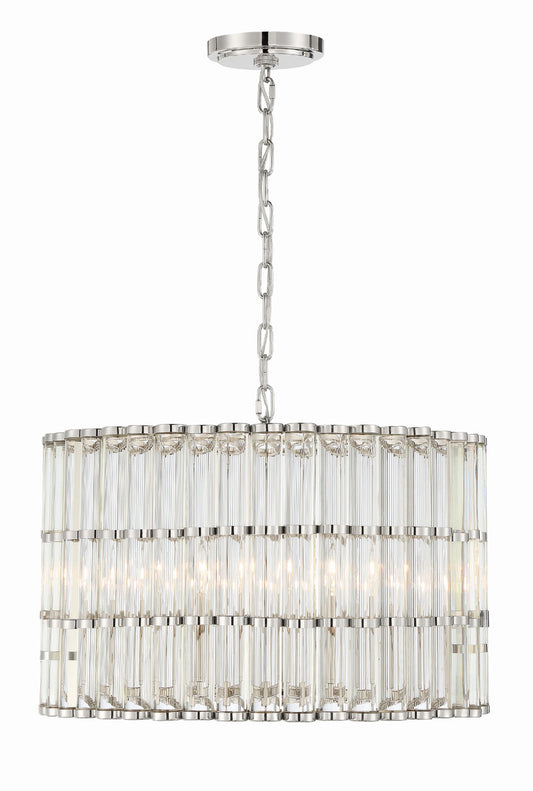 Elliot 6 Light Polished Nickel Chandelier