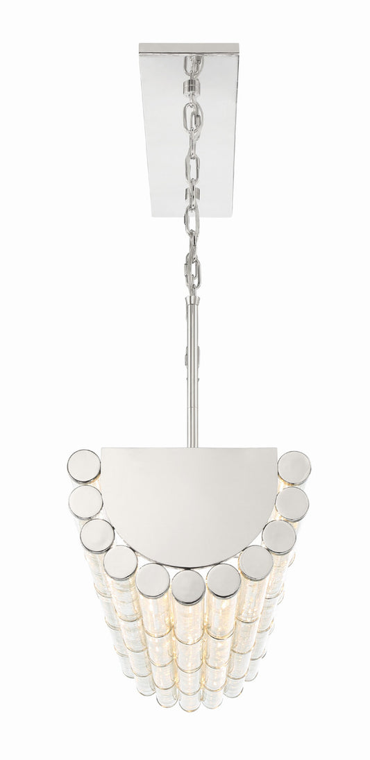Elliot 6 Light Polished Nickel Linear Chandelier