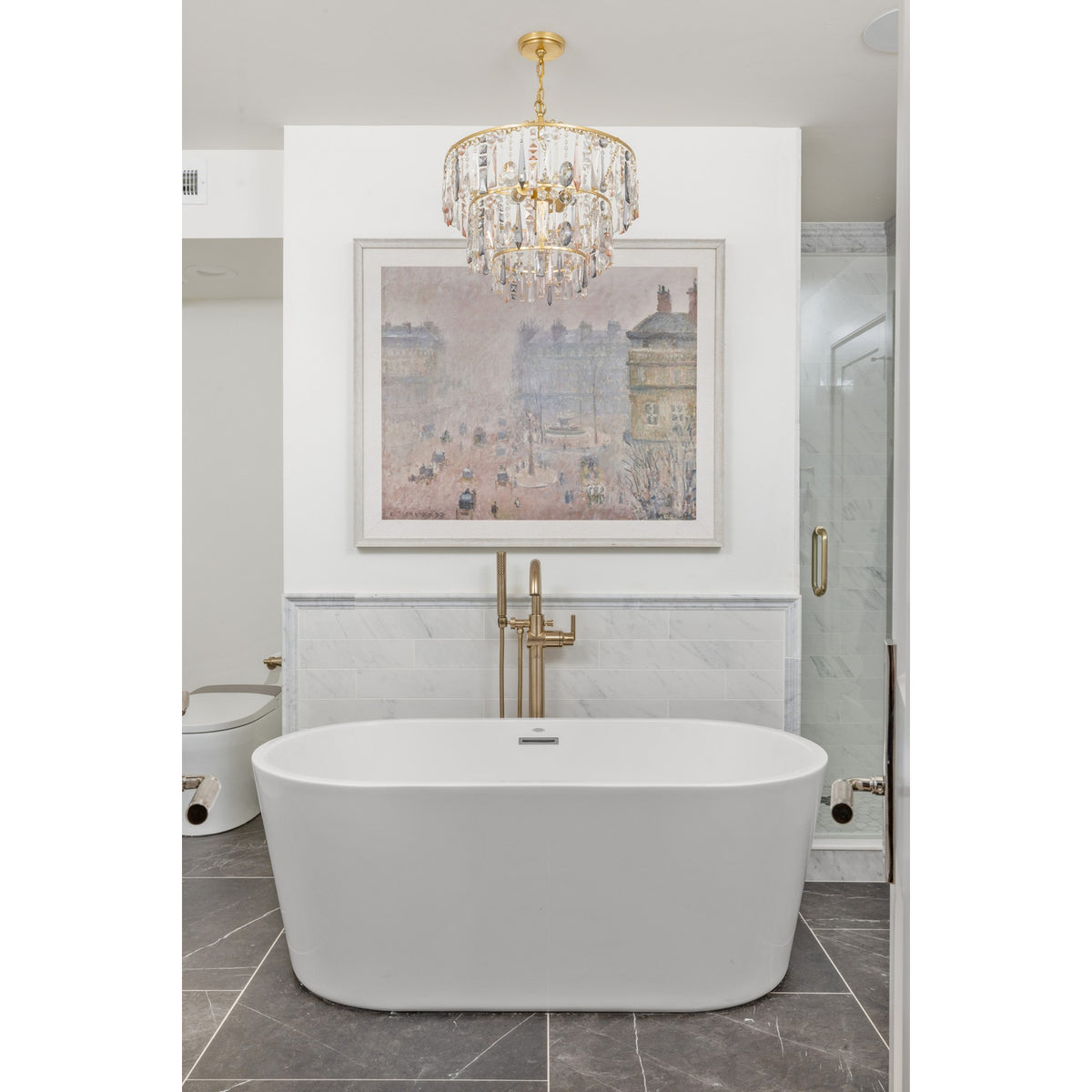 Elsa 3 Light Antique Gold Pendant