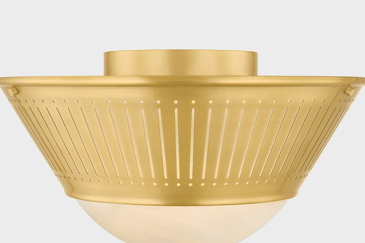 Hudson Valley Elsmere Flush Mount Aged Brass detail view 3