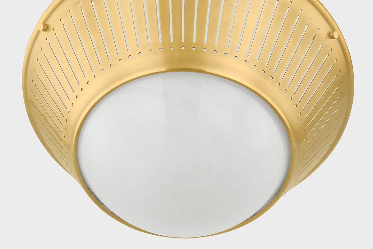 Hudson Valley Elsmere Flush Mount Aged Brass detail view 4