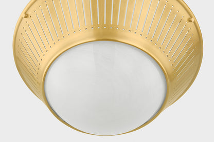 Hudson Valley Elsmere Flush Mount Aged Brass detail view 4