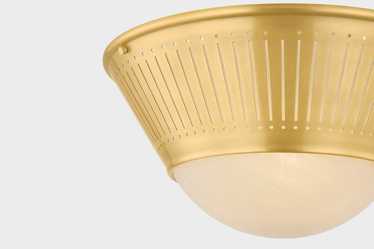 Hudson Valley Elsmere Flush Mount Aged Brass detail view 5