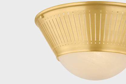 Hudson Valley Elsmere Flush Mount Aged Brass detail view 5