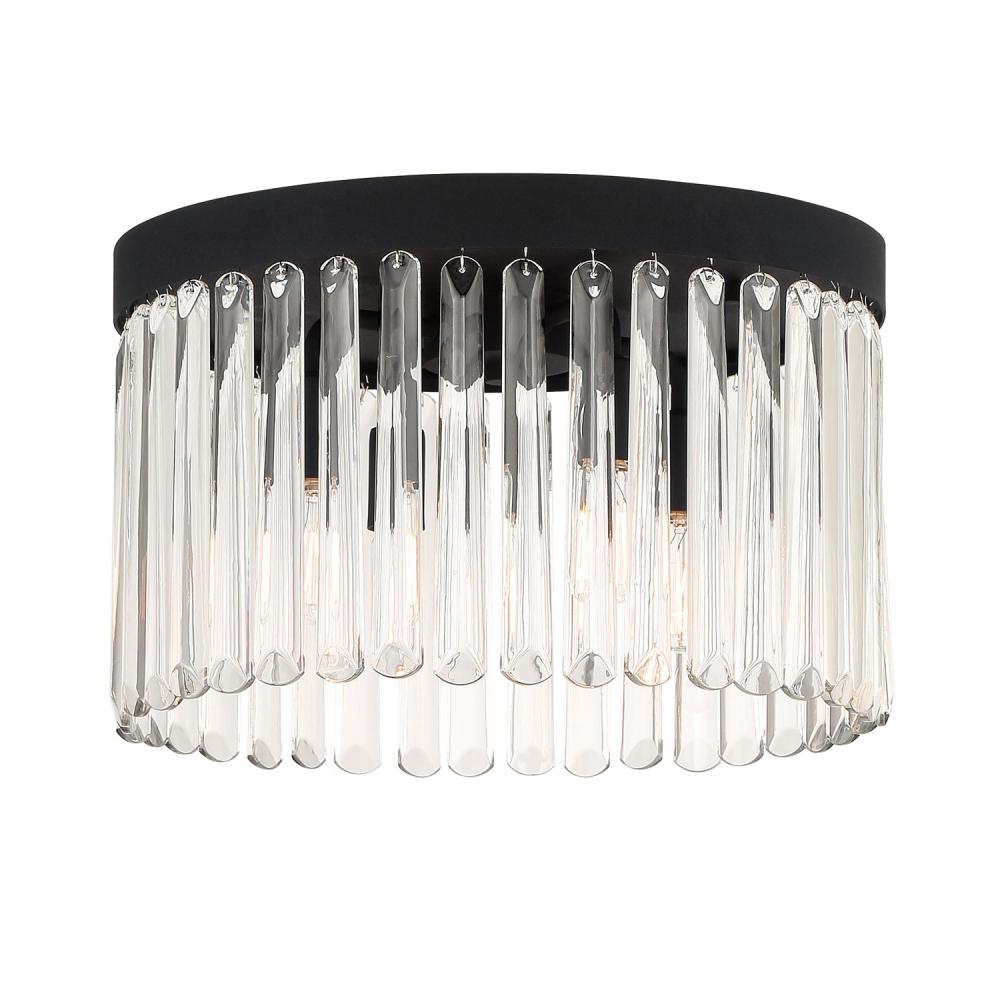 Crystorama Emory 4-Light Flush Mount Black Forged