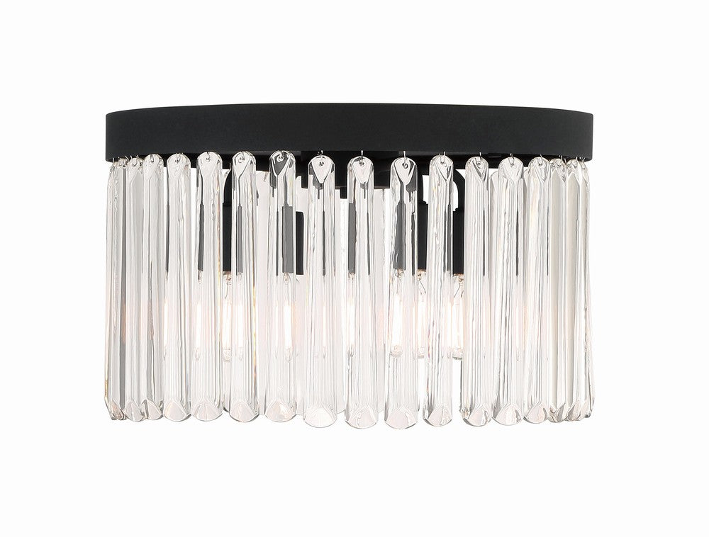 Crystorama Emory 4-Light Flush Mount Black Forged