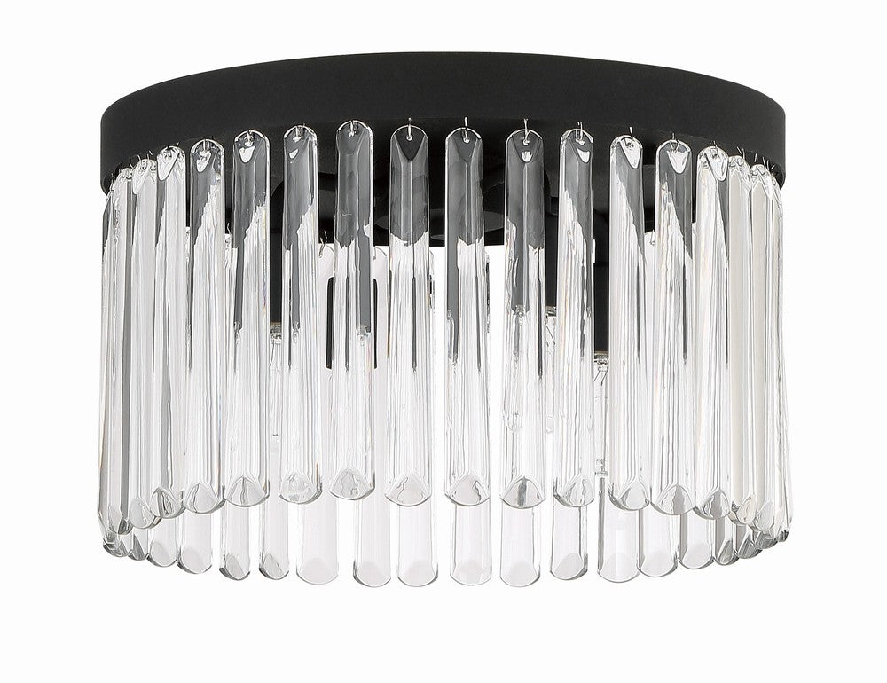 Crystorama Emory 4-Light Flush Mount Black Forged