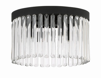 Crystorama Emory 4-Light Flush Mount Black Forged
