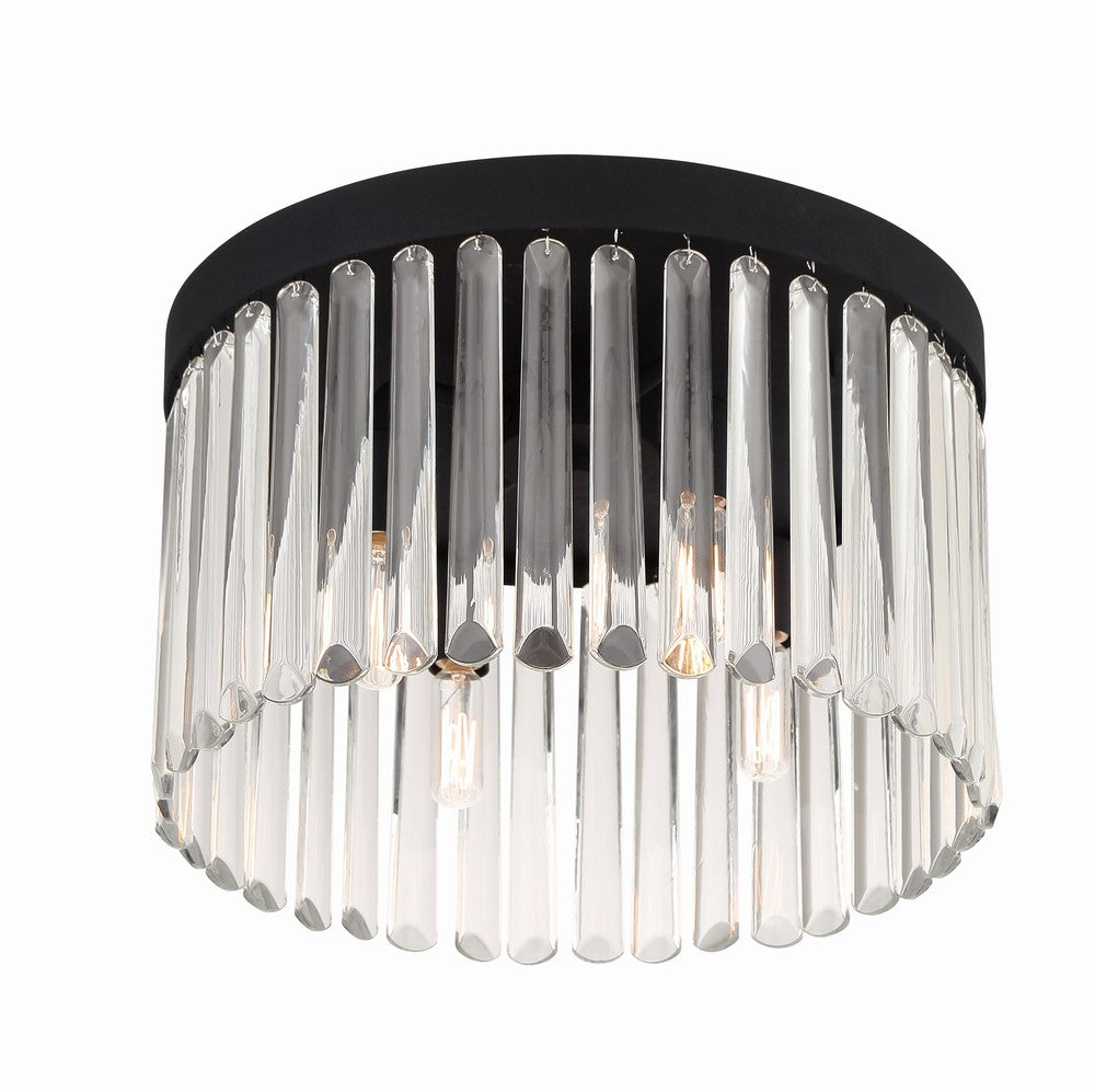 Crystorama Emory 4-Light Flush Mount Black Forged