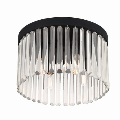 Crystorama Emory 4-Light Flush Mount Black Forged