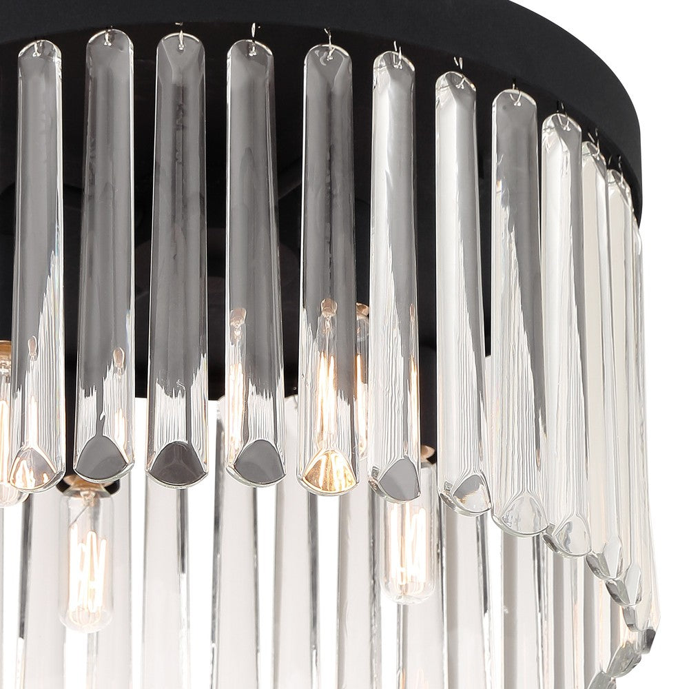 Crystorama Emory 4-Light Flush Mount Black Forged