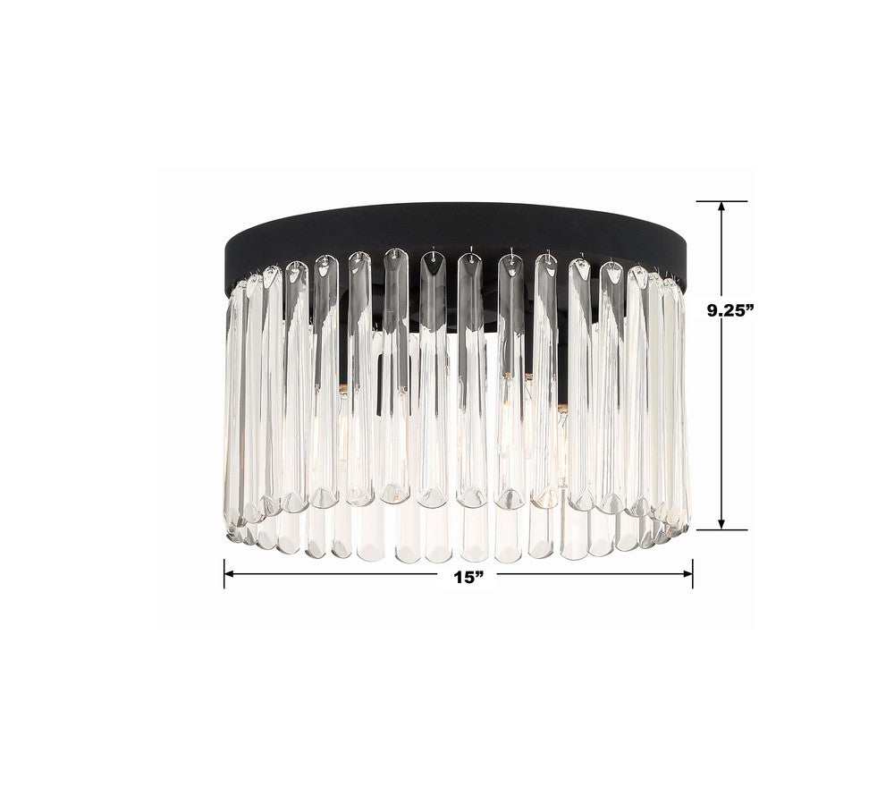 Crystorama Emory 4-Light Flush Mount - dimensions