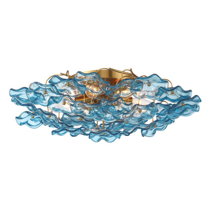 Crystorama Esme 22.5" 6-Light Semi-Flush Mount Blue