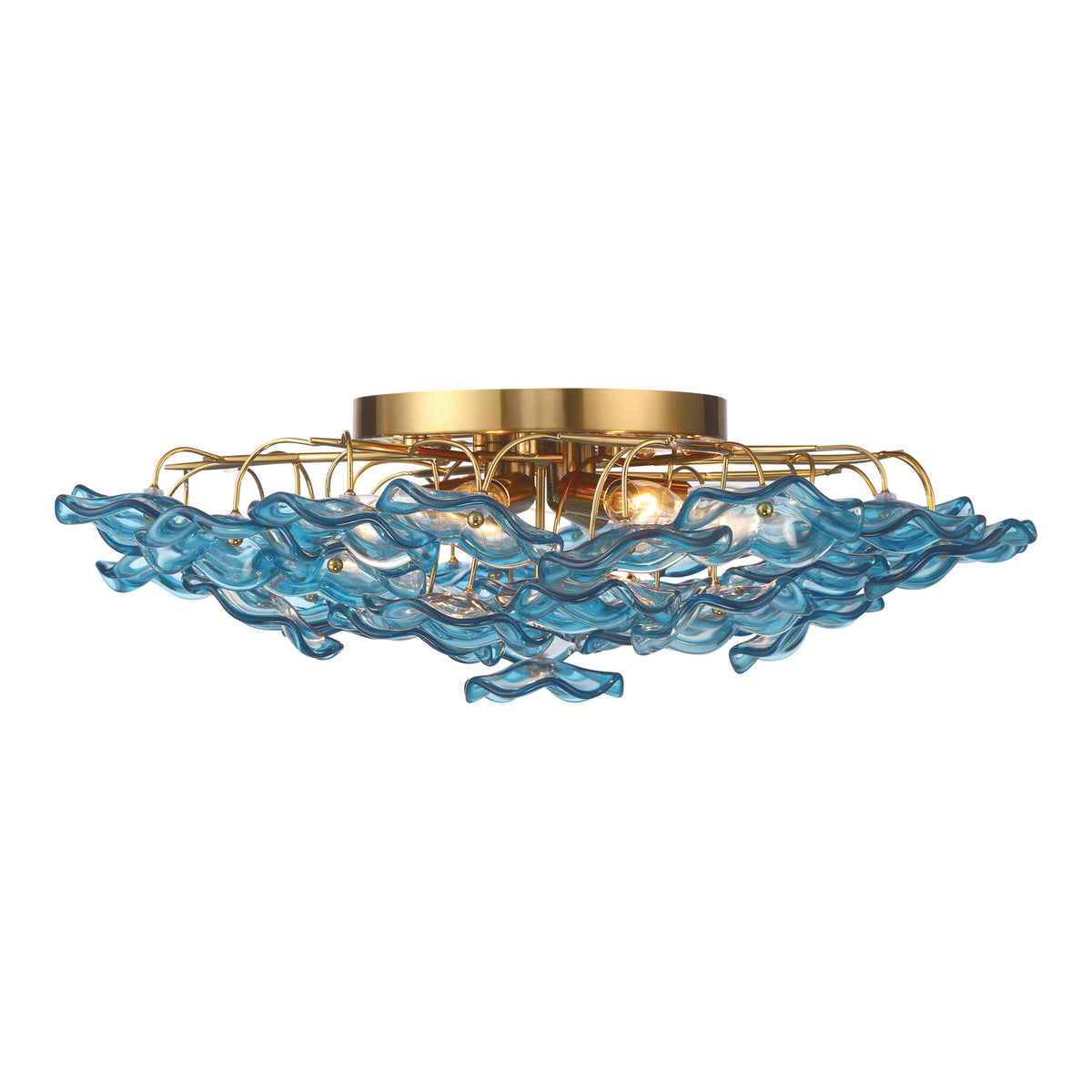 Crystorama Esme 22.5" 6-Light Semi-Flush Mount Blue - detail