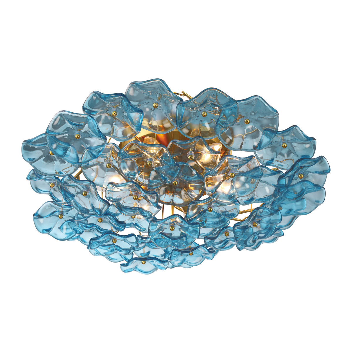 Crystorama Esme 22.5" 6-Light Semi-Flush Mount Blue - detail