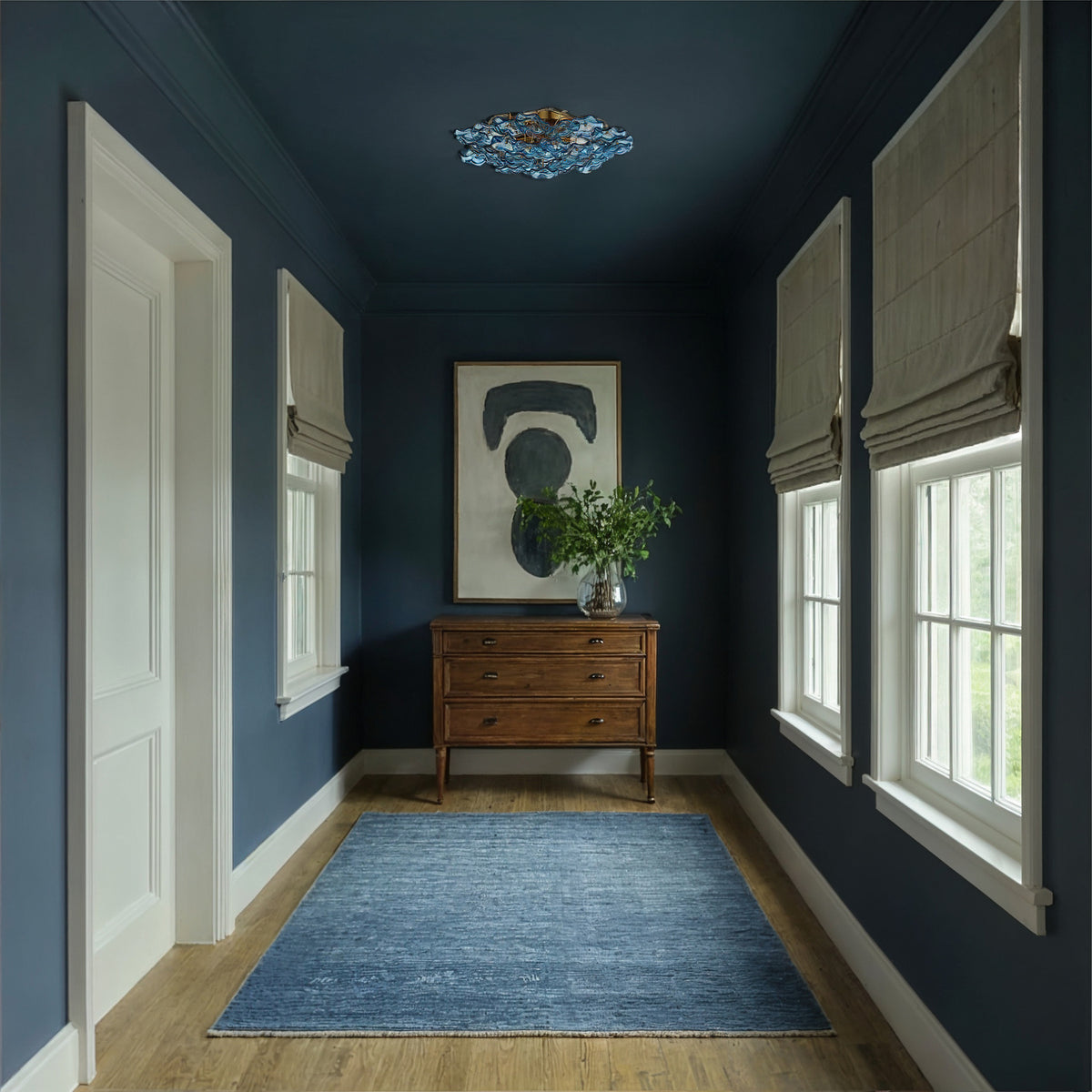Crystorama Esme 22.5" 6-Light Semi-Flush Mount Blue - lifestyle