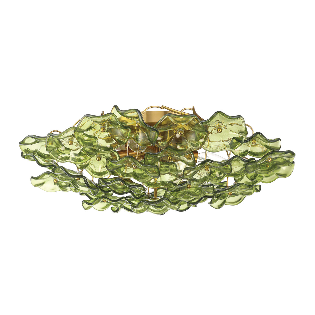 Crystorama Esme 22.5" 6-Light Semi-Flush Mount Green - detail