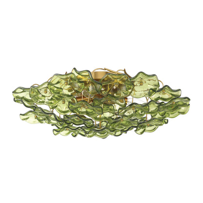 Crystorama Esme 22.5" 6-Light Semi-Flush Mount Green - detail